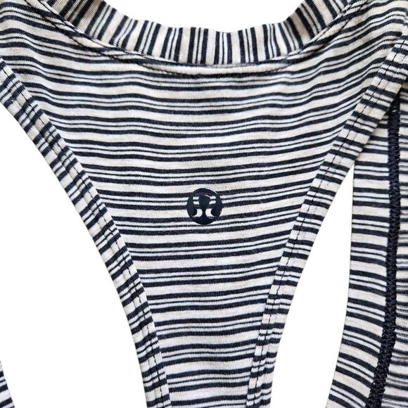 Lululemon Yogi Racerback - Pin Stripe Heathered Inkwell/Mojave Tan - Picture 5 of 7